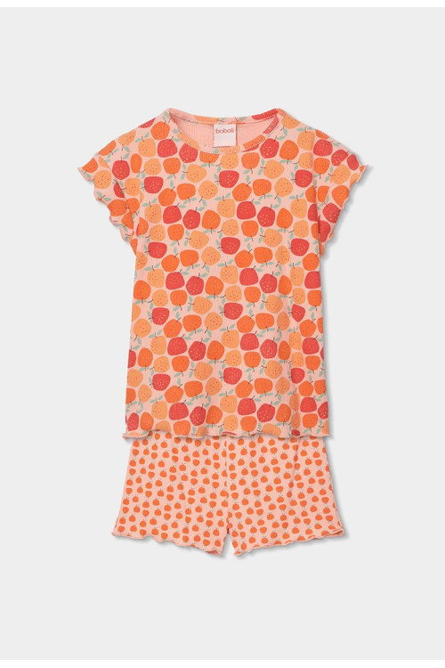 Pijama Canalé Estampado Niña Naranja