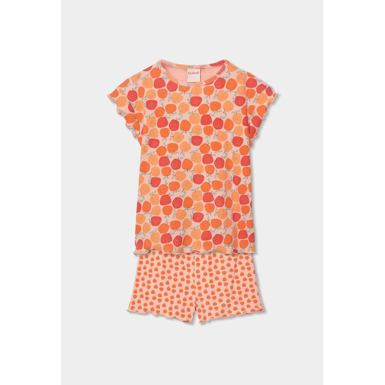 Pijama Canalé Estampado Niña Naranja