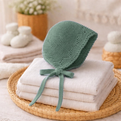 Capota Bebe Art.8405 'Calados' Verde Empolvado