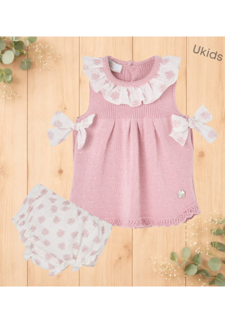 Conjunto Vestido Corto + Braga 'Mimosa' Rosa Duna
