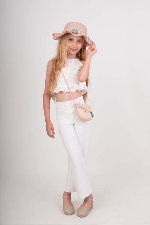 Conjunto De Dos Piezas Niña. Color Blanco