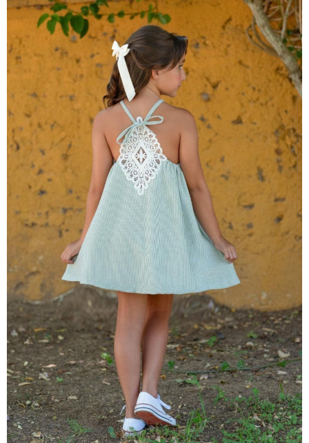 Vestido En Rayas De ........... Color Kaki