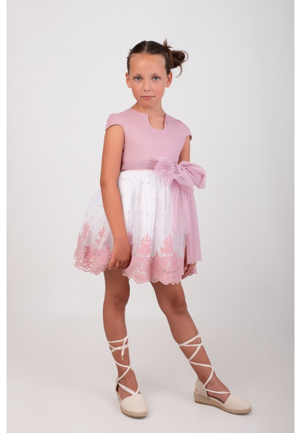 Vestido Niña Ceremonia. Color Rosa