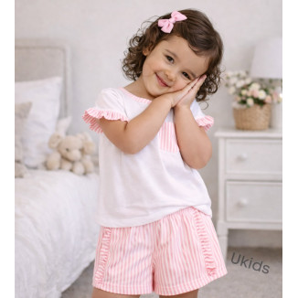 Camiseta Y Bermudas Color Rosa