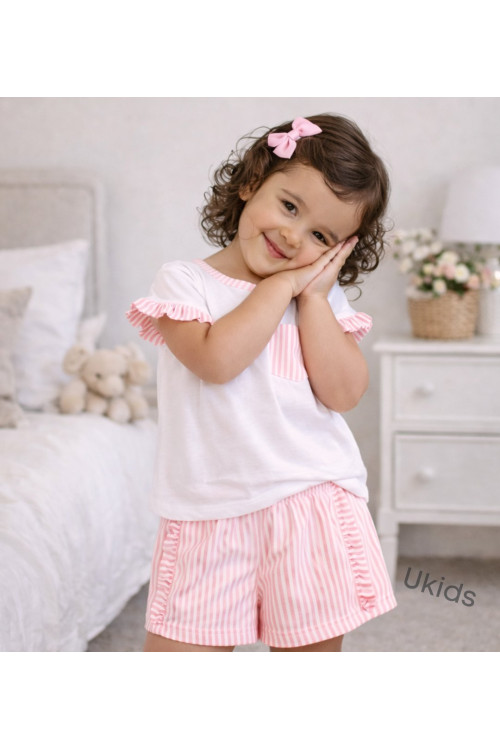 Camiseta Y Bermudas Color Rosa