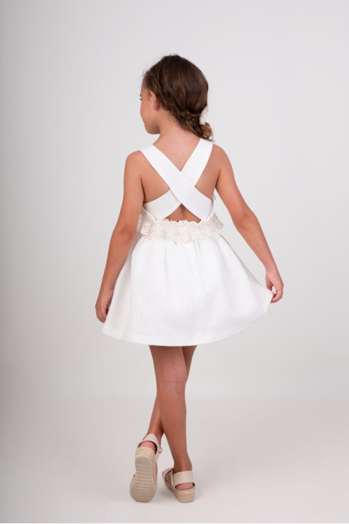Vestido Niña Ceremonia.  Color blanco