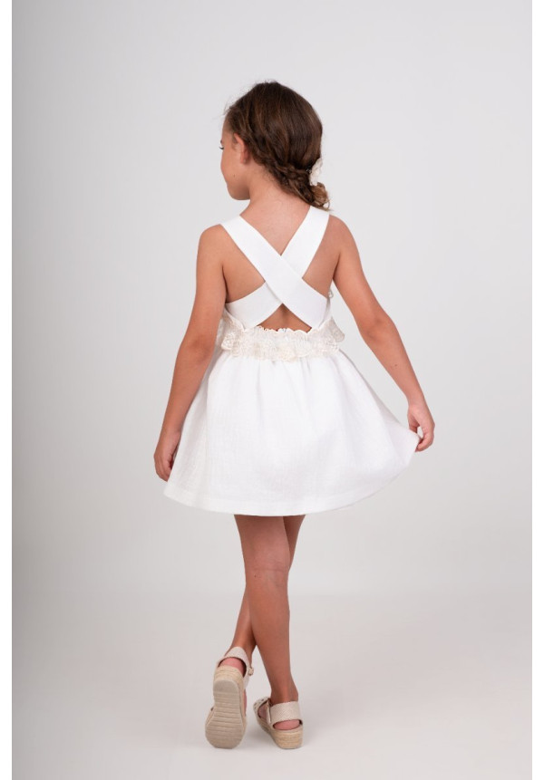 Vestido Niña Ceremonia.  Color blanco