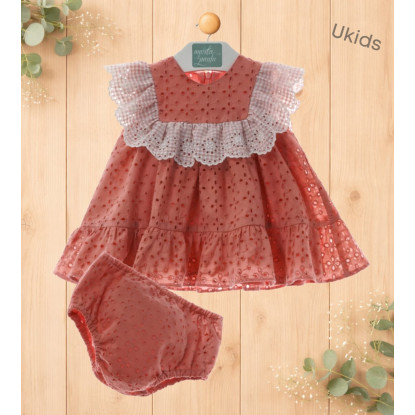 Vestido Bebe Con Braguita Art.0328 'Familia Maemuki' Coral