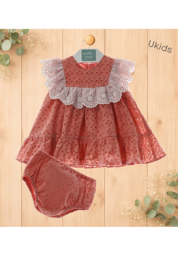 Vestido Bebe Con Braguita Art.0328 'Familia Maemuki' Coral