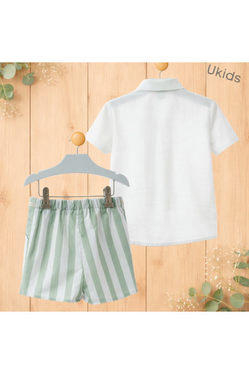 Conjunto Bebe Manga Corta Art.0251 'Familia Minarai' Musgo