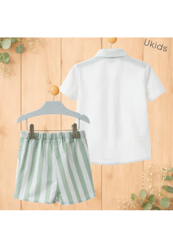 Conjunto Bebe Manga Corta Art.0251 'Familia Minarai' Musgo
