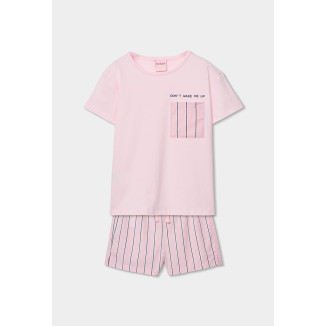 Pijama Punto Combinado Niña Rosa