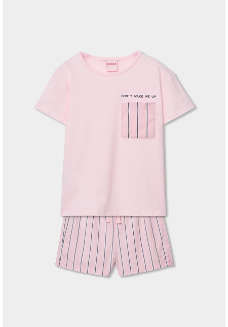 Pijama Punto Combinado Niña Rosa