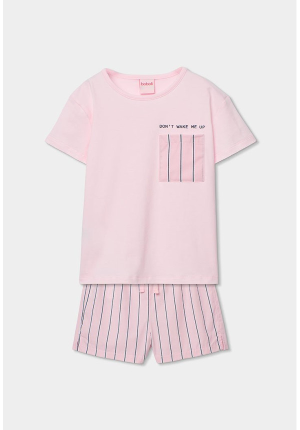 Pijama Punto Combinado Niña Rosa