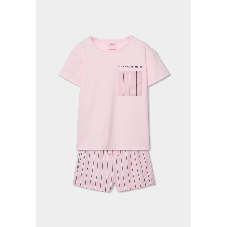 Pijama Punto Combinado Niña Rosa