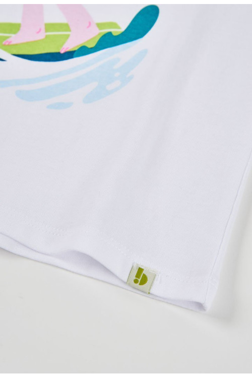 Camiseta Punto Manga Corta. Color Blanco