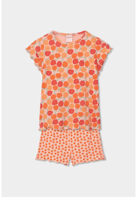 Pijama Canalé Estampado Niña Naranja