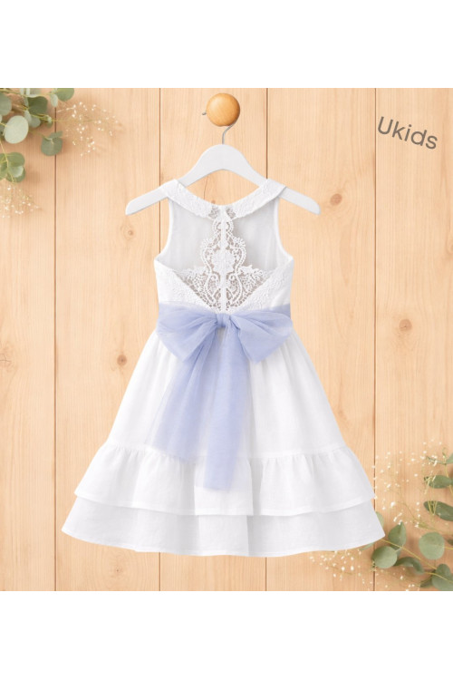 Vestido Niña Ceremonia. Color Celeste  