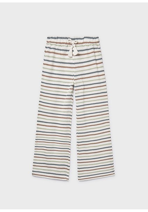 Pantalon Largo Tipo Crochet Hueso-Arci