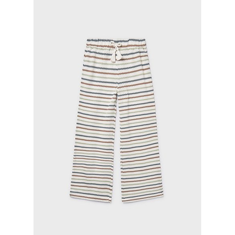 Pantalon Largo Tipo Crochet Hueso-Arci