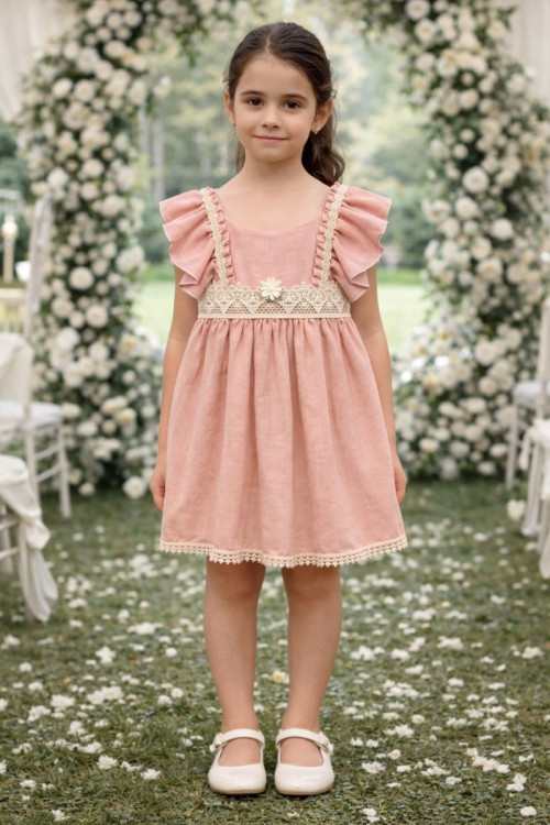 Vestido Bambula Talle Medio Salmón