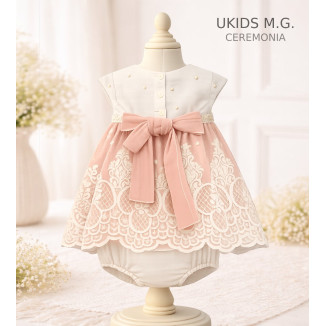 Jesusito Tul  Bordado Con Braga Salmón