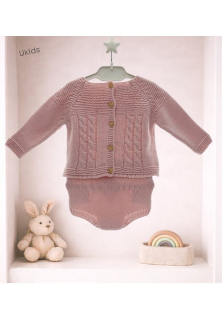 Conjunto Punto Bebe Art. 2004 Rosa Empolvado