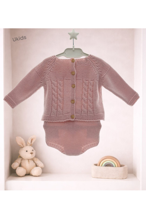 Conjunto Punto Bebe Art. 2004 Rosa Empolvado