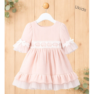 Vestido Niña Ceremonia. Color Salmón