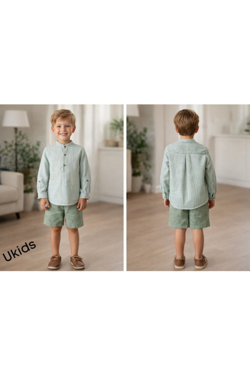 Traje Niño Pantalon Bermuda (2 Piezas) Art.1203 'Familia Sakura' Musgo