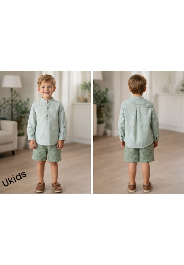 Traje Niño Pantalon Bermuda (2 Piezas) Art.1203 'Familia Sakura' Musgo