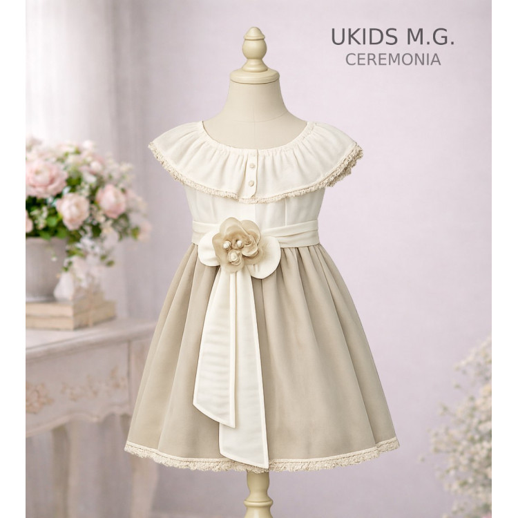 Vestido Cubanita Falda Lurex Beig/Arena