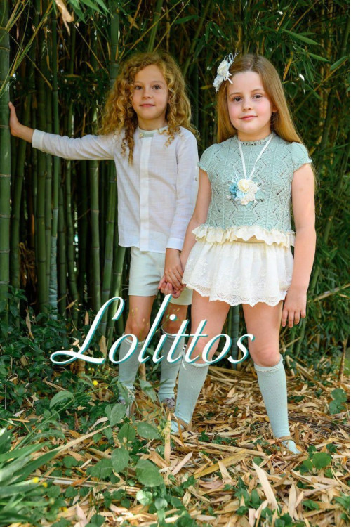 Top + Cubre Falda Praliné Verde Empolvado