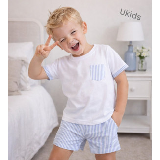 Camiseta Y Bermudas Color Azul