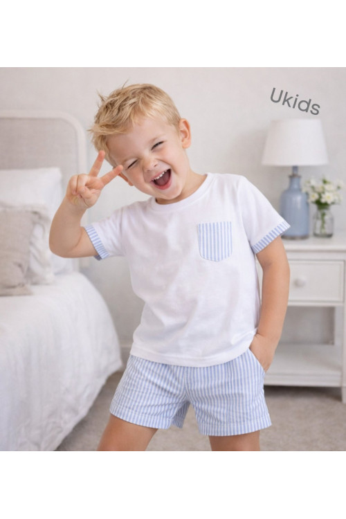 Camiseta Y Bermudas Color Azul