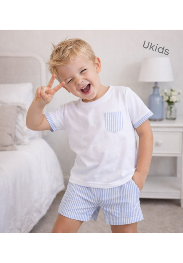 Camiseta Y Bermudas Color Azul