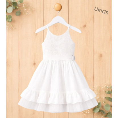 Vestido Niña Ceremonia.  Color Beige  W