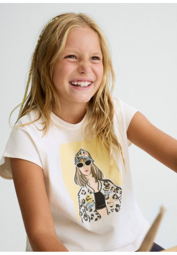 Camiseta M/C Grafica Hueso