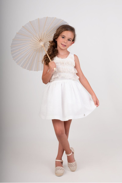 Vestido Niña Ceremonia.  Color blanco