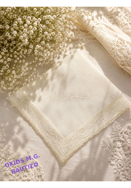 PAÑUELO BAUTIZO SEDA beige