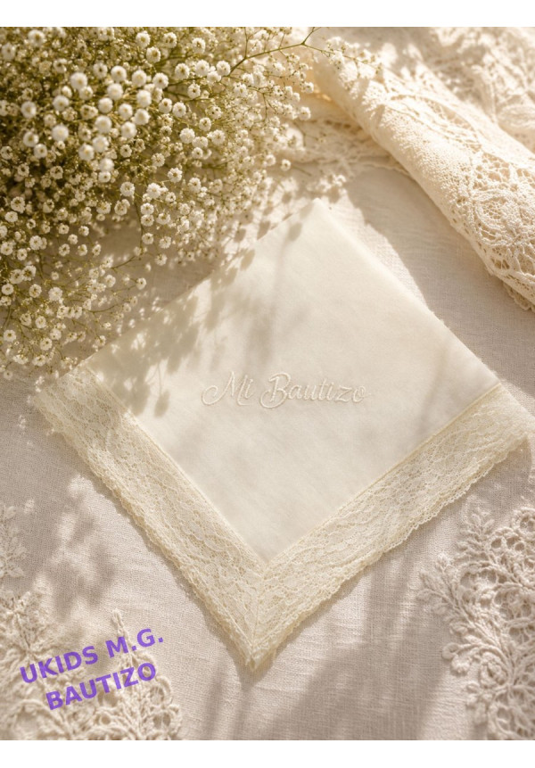 PAÑUELO BAUTIZO SEDA beige