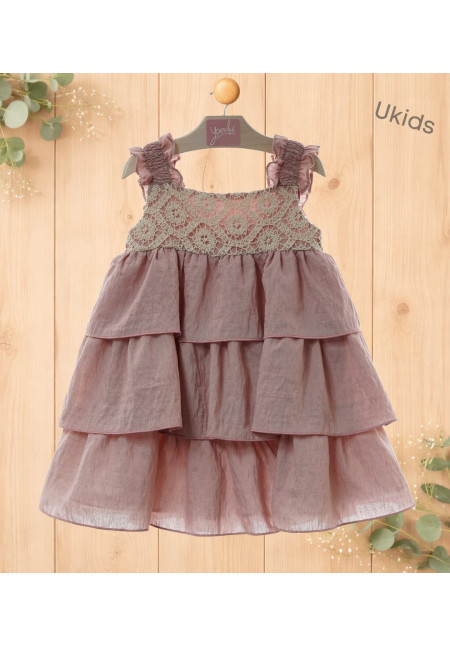Vestido Infantil Art.0502 'Familia Porcelana' Rosa Empolvado