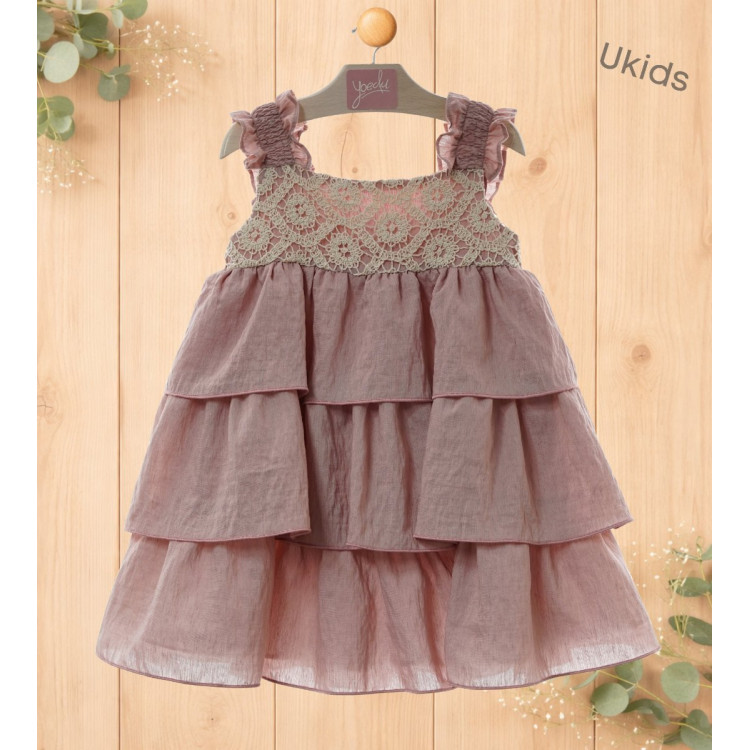 Vestido Infantil Art.0502 'Familia Porcelana' Rosa Empolvado