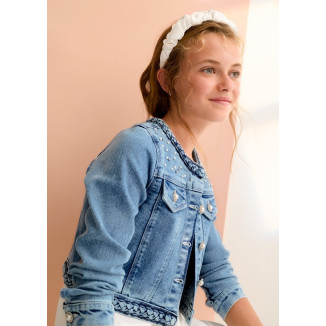 Cazadora Denim Perlas Bleached