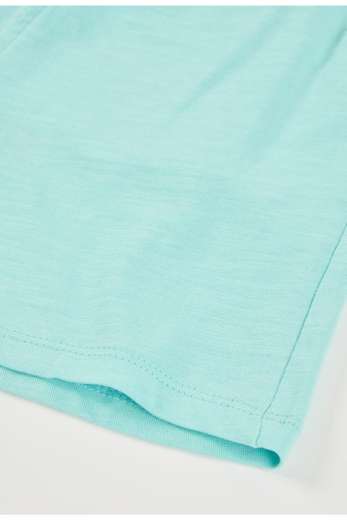 Conjunto Camiseta Punto Listada Y Bermudas Punto Flamé Niña Azul