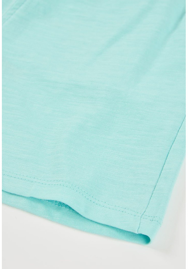 Conjunto Camiseta Punto Listada Y Bermudas Punto Flamé Niña Azul