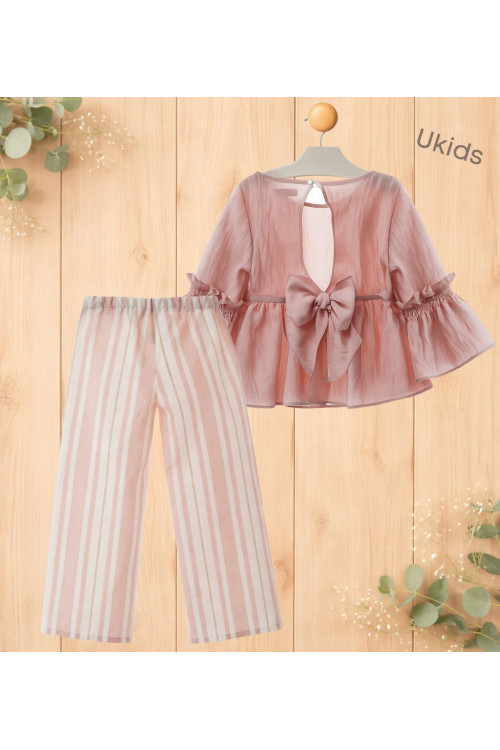 Conjunto Infantil Niña Art.1251 'Familia Porcelana' Rosa Empolvado