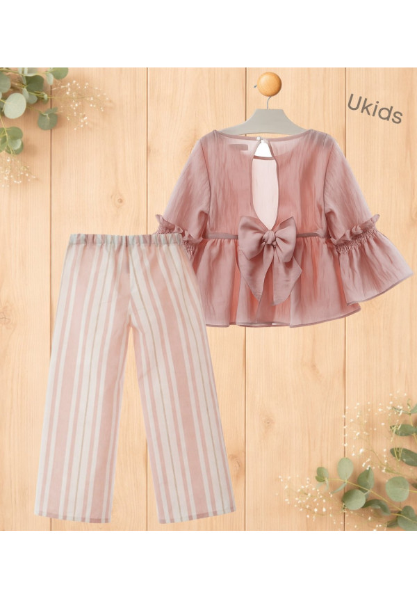 Conjunto Infantil Niña Art.1251 'Familia Porcelana' Rosa Empolvado