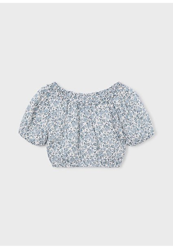 Top Dobby Estampado Celeste