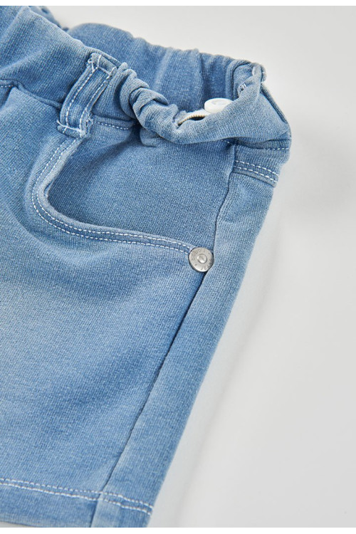 Conjunto Camiseta M/C Y Short Felpa Denim Niña Verde Y Azul